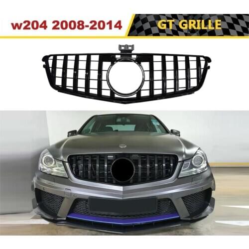 Lsrtw2017 for W204 GT GTR Grille for Mercedes Benz C Class W204 Racing Grille C180 C200 C250 C300 2008-2014 Front Grill Bumper