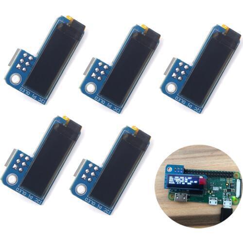 5Pcs/lot PiOLED 0.91inch IIC I2C 128x32 OLED Monochrome Screen for Raspberry Pi 3 Zero SSD1306 White 3.3V FZ3579-DIY