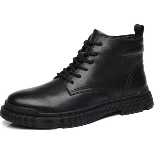ERRFC New Arrival Designer Mens Black Casual Boots Fashion Round Toe Trending Man Work Boots Flat Platform Leisure Shoe 38-44