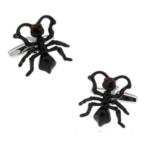 New Arrival Ant Black Colour Copper Novelty Insect Style Cuff For Men Wholesale Cuff Links