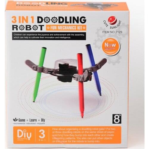 New design 3-in-1 Robot artist spider Graffiti Doodling assemby mechanical kits DIY stress-relief Paint fun toy gift for child