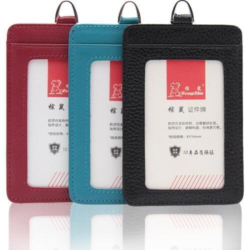 New Convenient Leather Exhibitor Document Holder Office Clerk Card Set Unisex Business Card Box Business Work Permit