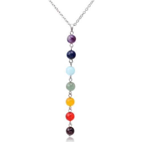 Gem Stone Beads Necklace & Pendant For Women Chakra Yoga Reiki Healing Balancing Necklaces On The Neck Charms Jewelry Decoration