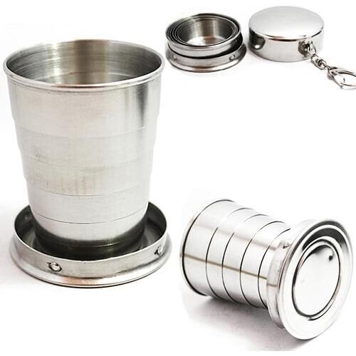 Portable 75ml Stainless Steel Teacup Outdoor Travel Folding Collapsible Cup Portable For Outdoor travel Folable Collapsible Cup
