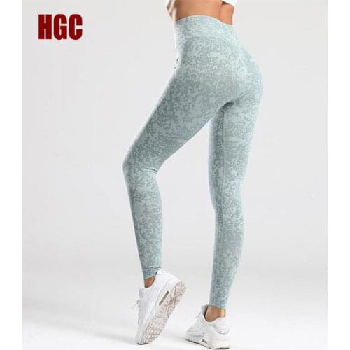 HGC Sports Seamless Leggings Women High Waist Leopard Sexy Workout Fitness Tights Gym Yoga Pants Squat Proof Elastic Sweatpants