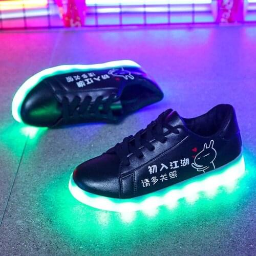 2021 New luminous sneakers boys Led Shoes Usb Adult Led For Girls Footwear Lady Men Women Black Nightclub Disco