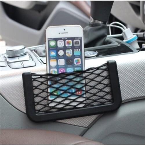 Universal Black Car Net Bag Phone Holder Storage Pocket Organizer Car Mesh Net Holder Pocket For Wallet, Keys, Pens, And MORE