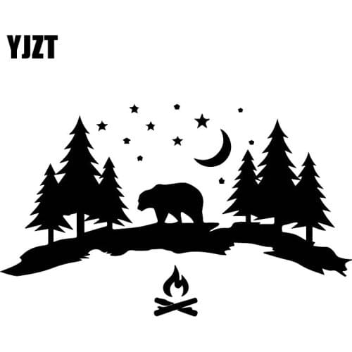 YJZT 11CM*18.5CM Fun Wild Jungle Adventure Decal Car Motorcycle Fashion Car Stickers Black/Silver C30-0438
