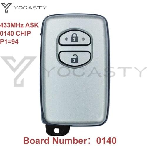 YOCASTY ID71-WD04 2 Buttons Sliver 433MHz ASK 0140 CHIP Smart Key For Toyota Keyless Entry Keylessgo Car Key Replacement