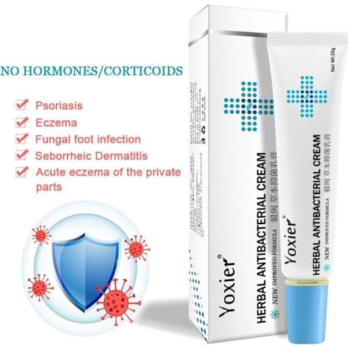 Yoxier Herbal Antibacterial Cream Psoriasis Cream Anti-itch Relief Eczema Skin Rash Urticaria Desquamation Treatment 20G