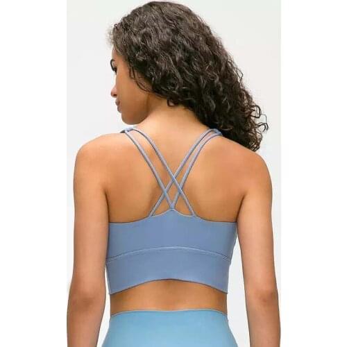 ZenYoga BOOST Women Yoga Bras Criss Strappy Back Sport Bra Tops Push Up Tops Brushed Fabric Soft Padded Workout Crop Tanks