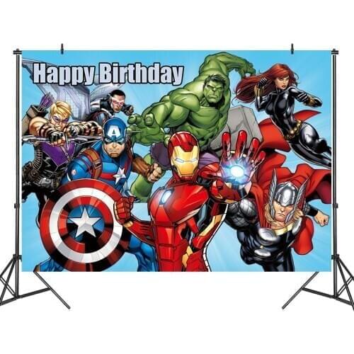 1pc 125x80cm Superhero Iron Man Hulk Banner Photography Backgrounds professional indoor Birthday Party Decoratio Photo Backdrops