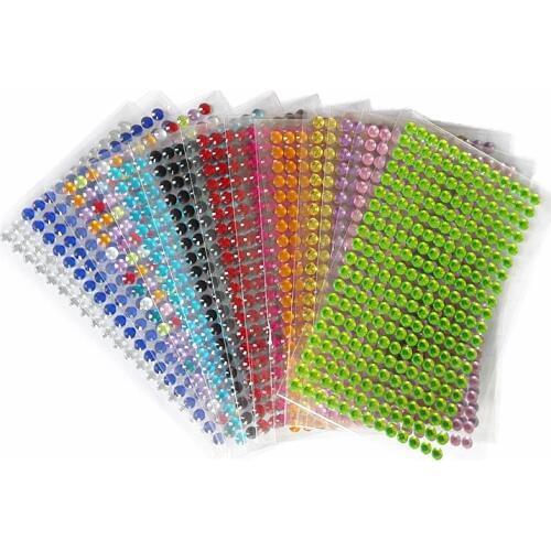10pcs 260 pcs /set 6mm Crystals Rhinestones Sticker Car Decor Decal Accessories kids toys Diamond Stickers for Childrens gifts