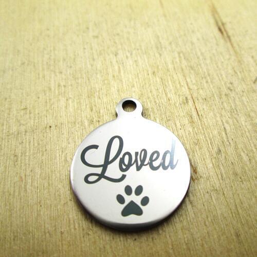10pcs/lot--loved stainless steel charms - Laser Engraved - Customized - DIY Charms Pendants