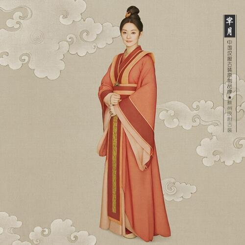 2 colors red and orange Lass Age Mi Yue 2015 Newest TV Play Legend of Mi Yue - Ancient Qin Empress Xuan Gorgeous Stage Costume