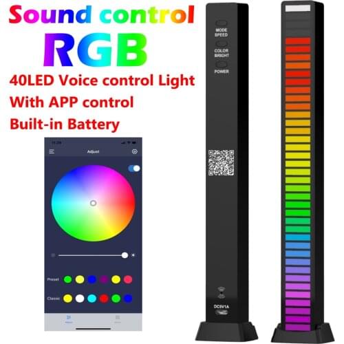 New Sound Party 3D Lights 40 LED Pickup Light 8 Display Modes RGB DJ Light For Home Support APP BT Control&USB Charg Stage Light
