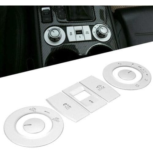 7pcs Suspension Adjustment Button Trim Cover Aluminum Alloy Car Interior Decoration Silver For 2011-2015