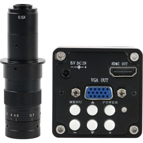 720P 13MP 1/3" Digital Industry Video Microscope Camera HDMI VGA 60F/S+180X 300X C-MOUNT Lens For Phone PCB Tablet Repair