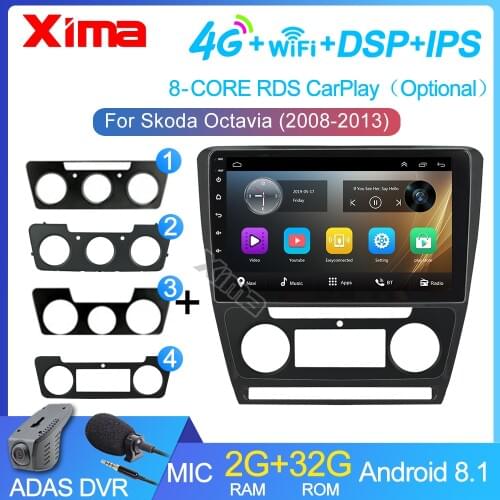 XIMA Android 10 Inch 2GB RAM Car Radio Multimedia Video Audio Player 2Din no DVD For SKODA Octavia 2 2008-2013 A5