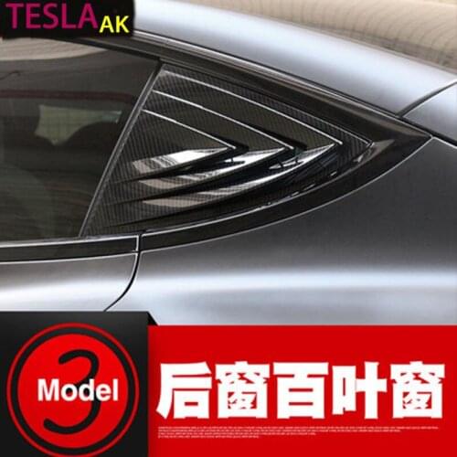 Car Rear window triangle sticker shutter decorative patch for Tesla model 3 accessories decoration patch exterior modification
