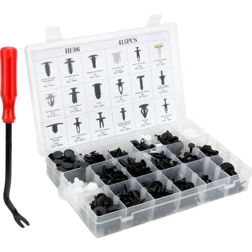 Auto Fastener Bumper Clip 415Pcs/set Rivet Trim Car Auto Push Pin Plastic Buckle For Toyota Camry Honda Ford Suzuki