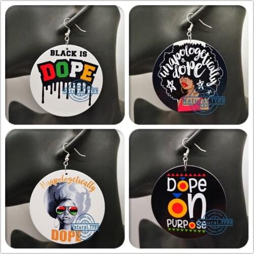 Free Shipping! Unapologetically Dope Wooden Earrings