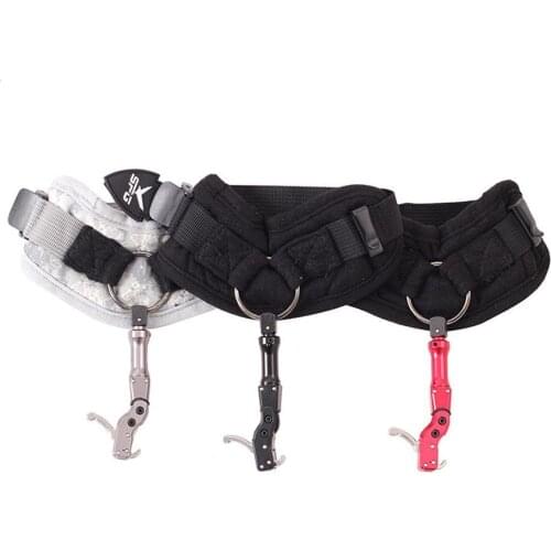 Archery Compound Bow Wrist Release Shooting Trigger with Adjustable Strap Caliper Release Aid Deerskin Aluminum Alloy Bow Wrist
