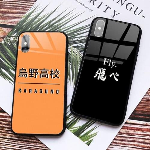 HAIKYUU Phone Case Tempered glass For iphone 7 8 plus X XS XR 11 12 PRO MAX Samsung S7 edge S8 S9 S10 e plus note8 9 10 pro