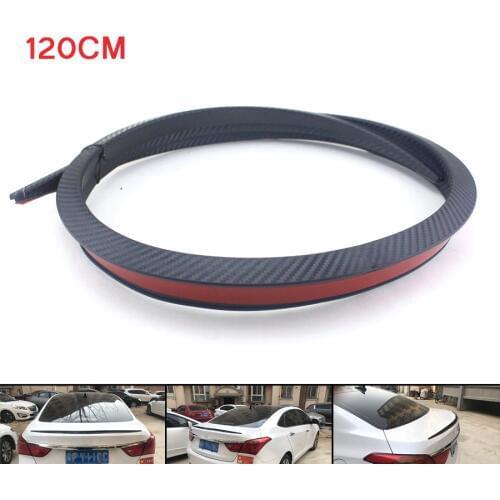 1.2M Carbon Fiber Color Car Trunk Spoiler Rear Wing Lip Trim Sticker Kit High Quality Flexible and Durable PU Material