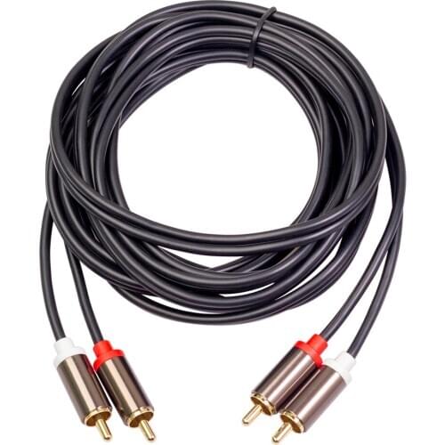 For TV Box 1m 2m 3m 2 RCA to 2 RCA Cable Male to Male Audio Cord for Home Theater DVD TV Amplifier CD Sound Speaker