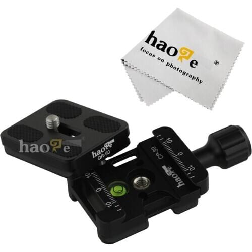 Haoge 39mm Screw Knob Quick Release Clamp Adapter with 50mm Plate for Canon Nikon Sony Pentax Olympus Fujifilm Camera