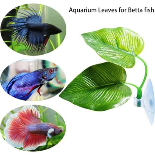 Artificial Aquarium Leaf Decoration Betta Fish Rest Spawning Ornamental Plant Betta Fish Play Relax Hide Leaf Hammock Landscape