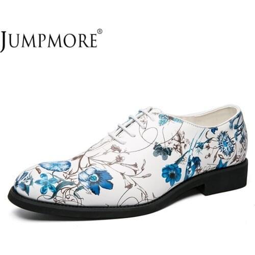 Jumpmore Casual Pointed Toe Leather Shoes Trendy Party Shoes Men Size 38-48
