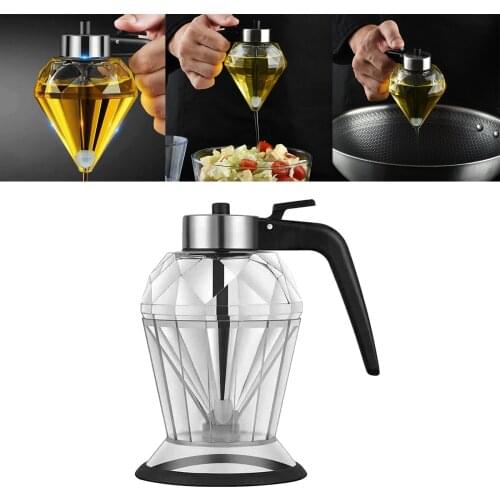 Kitchen Oil Dispenser Press and Measure Oil Dispenser Bottle Olive Oil Glass