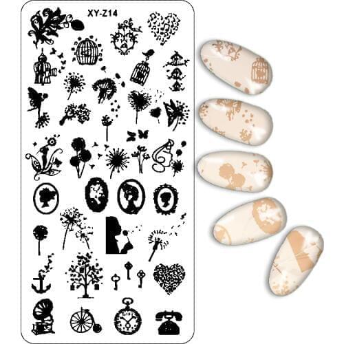 New Designs Nail Art Metal Plate Image Stamping Plates DIY Manicure Printing Template Plate Tools XYZ01-32