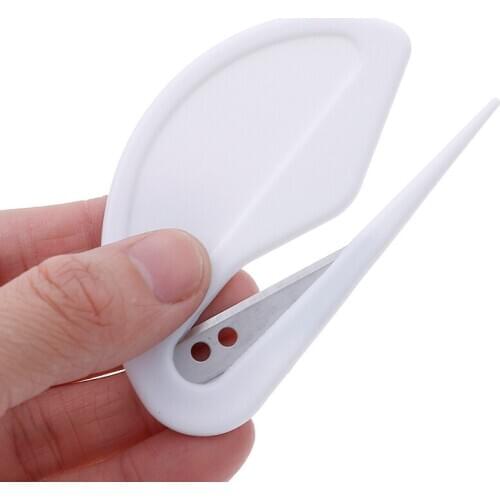 4/2pcs Plastic Letter Opener Mini Sharp Letter Mail Envelope Opener Safety Papers Guarded Cutter Blade Office Equipment