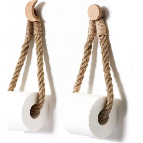 Many Styles Kitchen Roll Napkin Holders Towel Dispenser Accessory Hanging Rope Wooden Toilet Paper Holder for Bathroom Decor