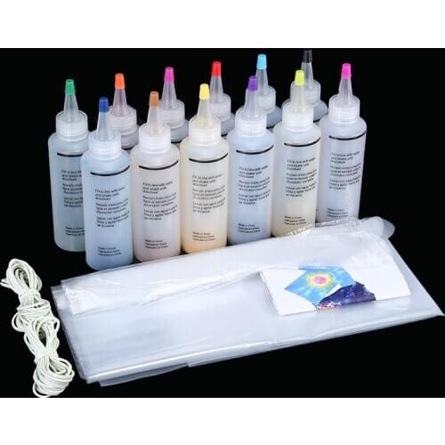 12PCS One-step Tie Dye Kit Muti-color Dyes Permanent Paint Pigment Set DIY Arts Garment Graffiti Textile Paint Fabric Making