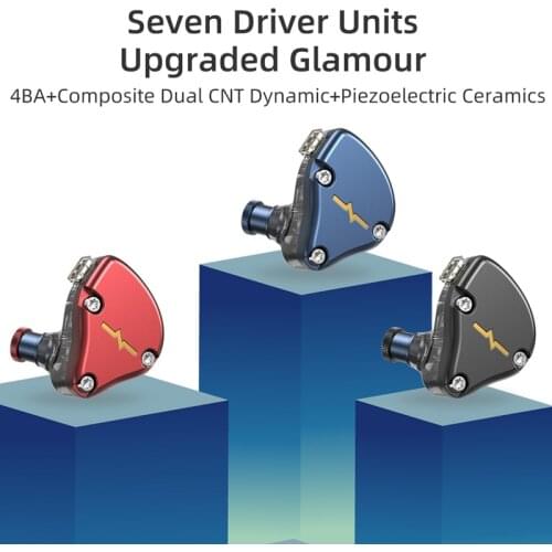 Newest NiceHCK NX7 MK3 IEM 7 Driver Units HIFI Earphone Upgraded 4BA+Dual CNT Dynamic+Piezoelectric Hybrid Replaceable Facepanel
