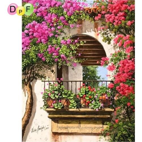 New Corridor of floral 3D diy diamond painting cross stitch embroidery pasted square drill home decor diamond pattern pictures