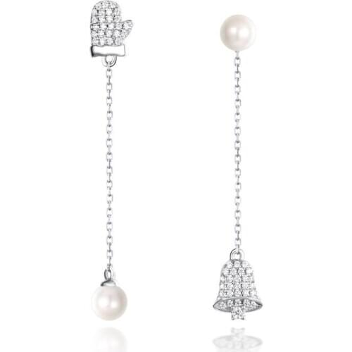 S925 Sterling Silver Bell Gloves Ear Pendant
