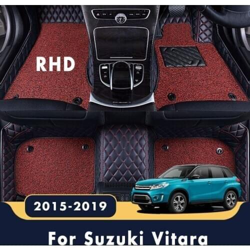 RHD Double Layer Wire Loop Carpet Car Floor Mats For Suzuki Vitara Escudo LY 2019 2018 2017 2016 2015 Luxury Auto Rugs Custom