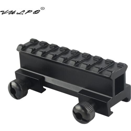 VULPO Airsoft Tactical AR Flat Top 8-Slot Riser Scope Mount 20mm Picatinny Rail Mount