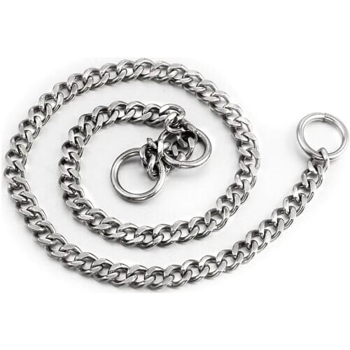Pet Supplies 304Stainless Steel Chains Dog Training Choke Collar for Small Medium Large Dogs Chrome Plated Metal Dog Accessories