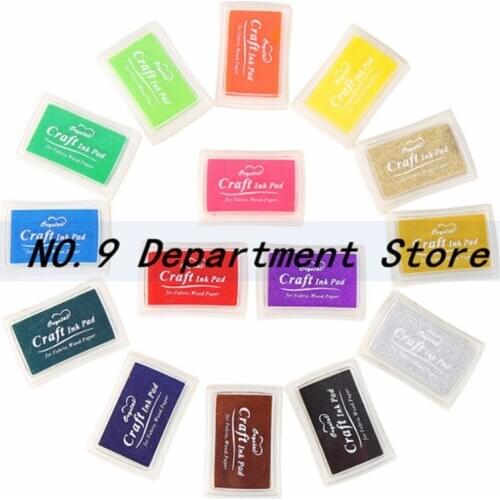 On Sale! 15pcs Crystal Craft Oil Based Big Ink pad For DIY Rubber Clear Stamps Fabric Wood Paper Scrapbooking Fingerprint Inkpad