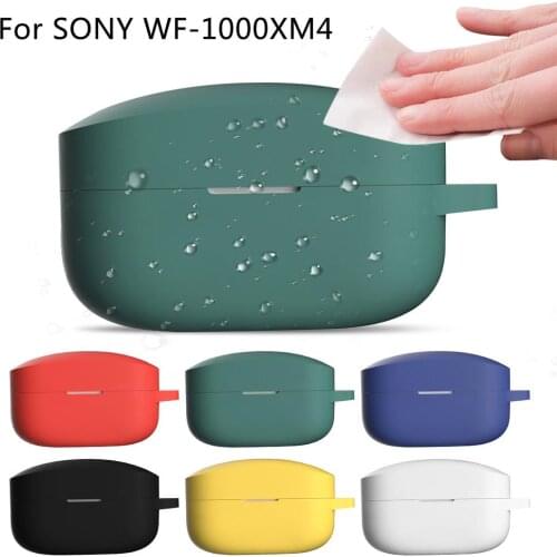 For SONY WF-1000XM4 Skin Protective Cover Case With Carabiner Silicone Anti-Scratch Covers For SONY WF-1000XM4