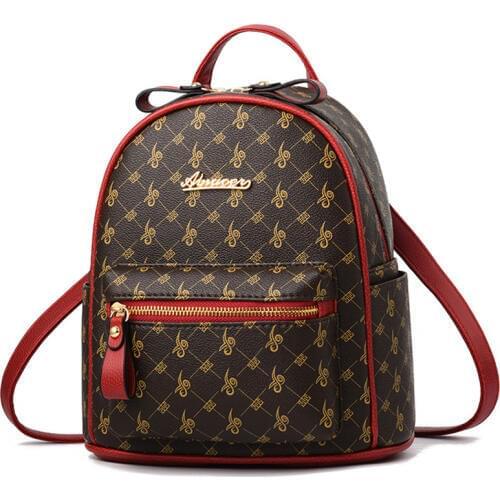 Women Leather Backpack Luxury Designer Mini Shoulder Bag Ladies Print Backpacks For Girls School Bags Mochila Rucksacks mochila