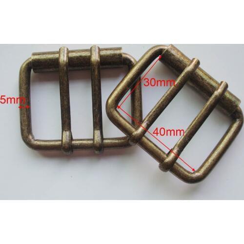 1-9/16"(40MM) Leathercraft Hardware antique bronze Double Pins Belt Roller Buckle,bag buckle,garment accessories,bag fasteners