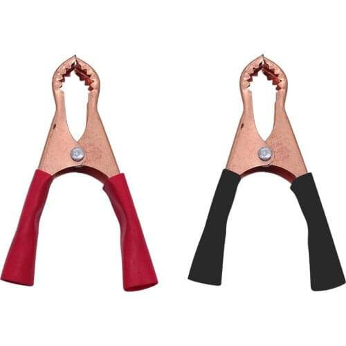 2Pcs 50A Red + Black 80mm Crocodile Car Caravan Van Battery Test Lead Clips Best Promotion Alligator Clips Connector Plug Power