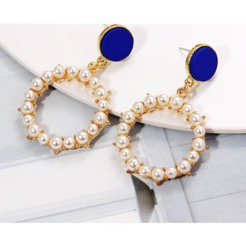 2021 Fashion Trend Square Round Earring For Women Hanging Dangle Earrings Drop Pearl Heart Unusual Earrings Women Jewelry